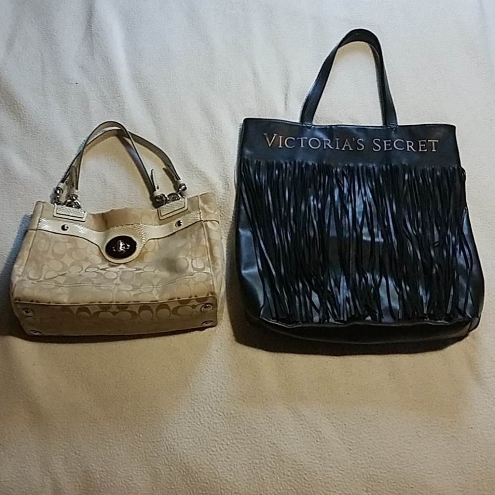 Coach purse + Victoria's Secret tote